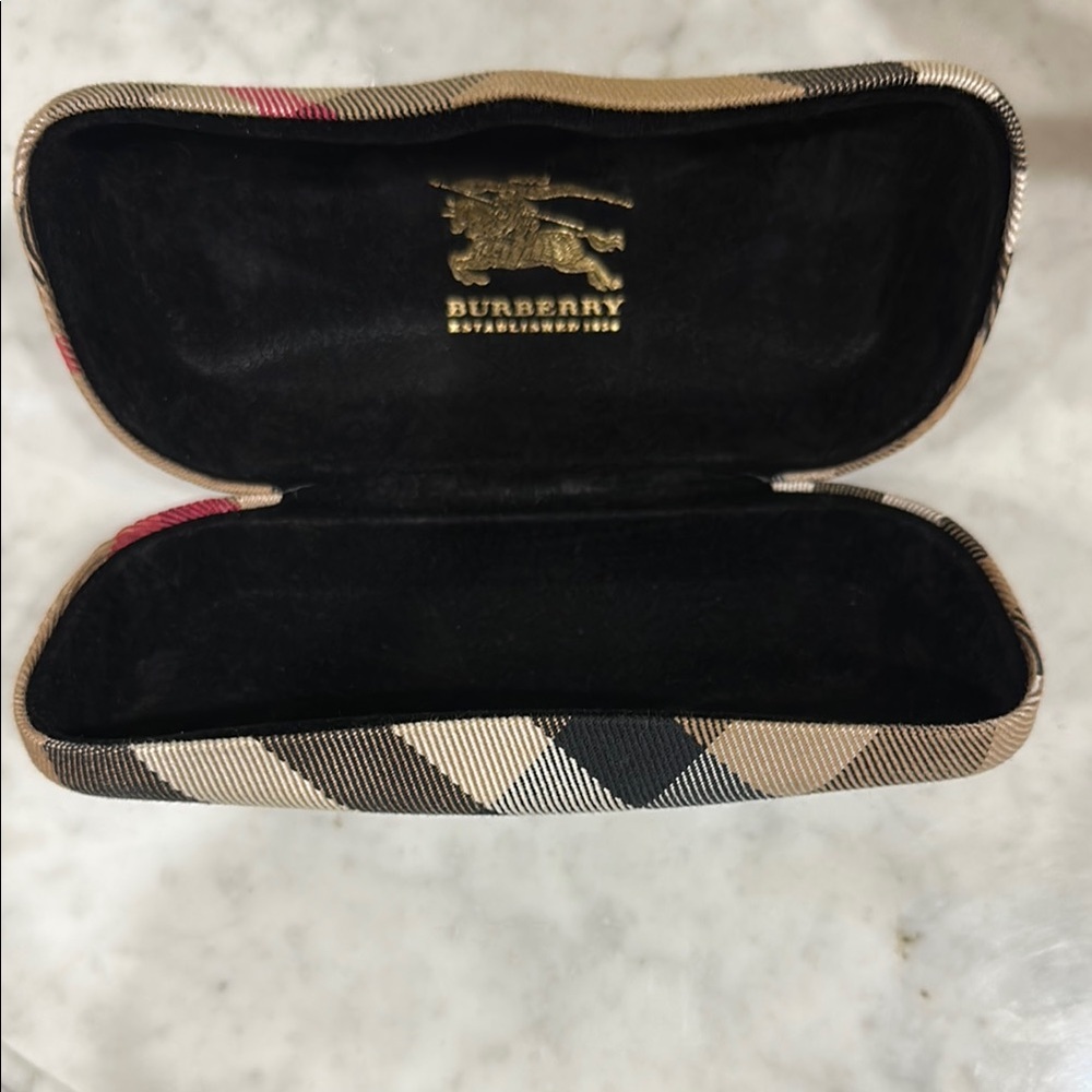 Burberry Checkered Eyeglass Case in Black, Tan, and Red - Picture 1 of 5